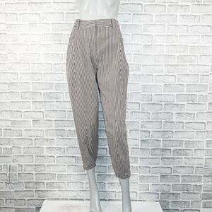 Palmer Harding Women's High Waist Pleated Trouser pants striped ankle crop 24w